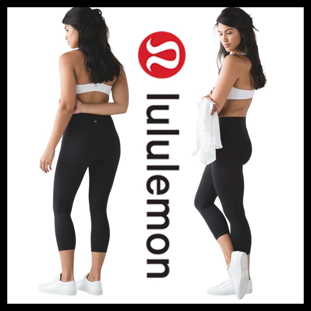 Lululemon Women’s Wunder Under Crop (Hi-Rise) 21” Black Leggings Size (6)